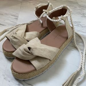 Tan platform sandals